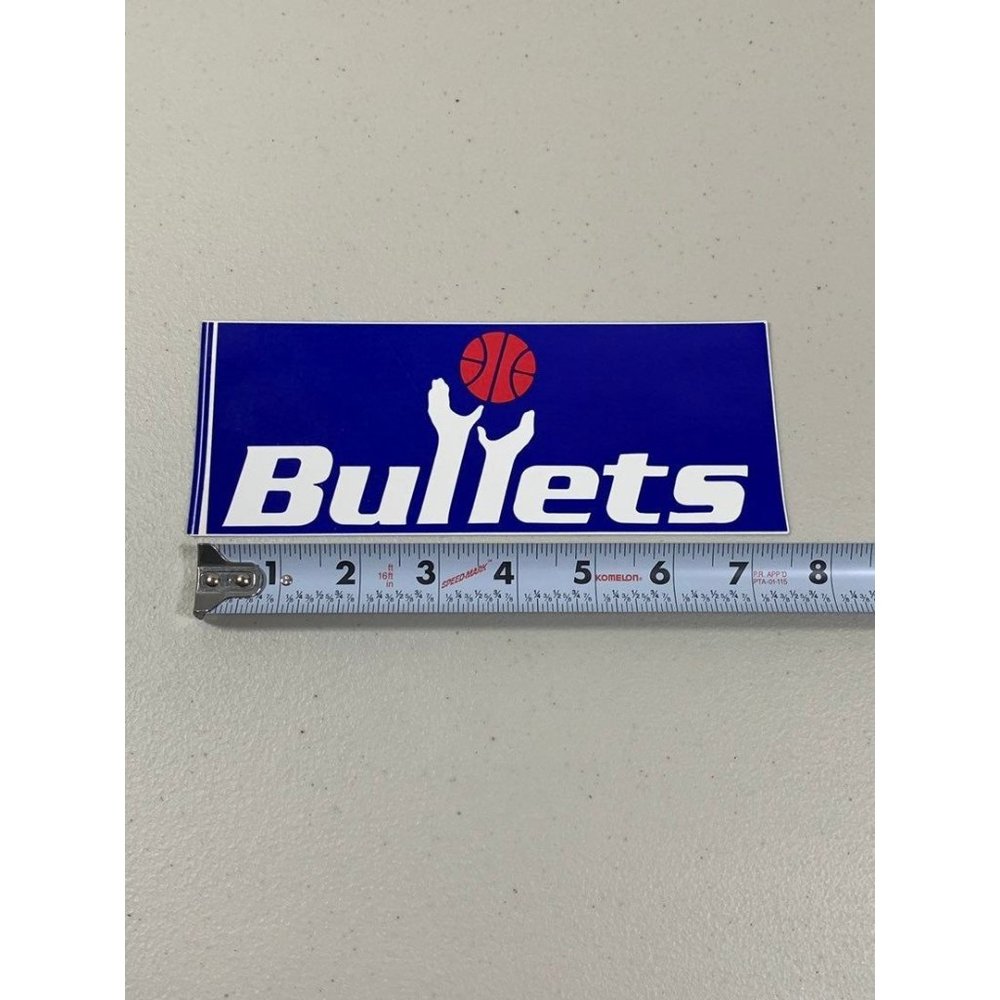 Vintage Authentic Washington Bullets NBA 1970s Bumper Sticker Decal Rare